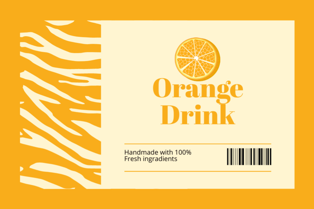 Ontwerpsjabloon van Label van Crafted Orange Drink Retail