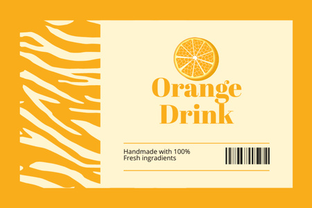 Hazırlanmış Portakal İçecek Perakende Label Tasarım Şablonu