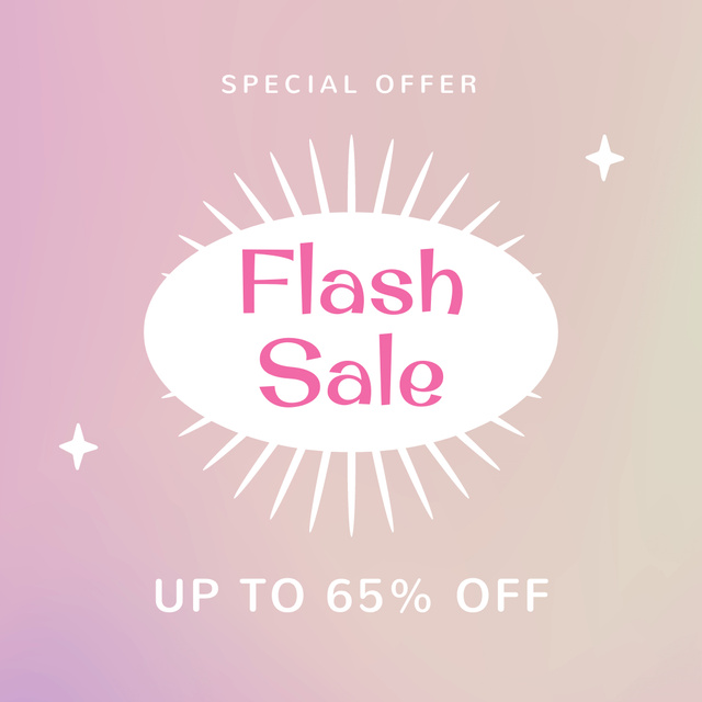 Flash Fashion Sale Announcement in Pink Instagram Πρότυπο σχεδίασης
