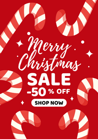 Christmas Sale Advertisement with Traditional Holiday Sweets Poster – шаблон для дизайну