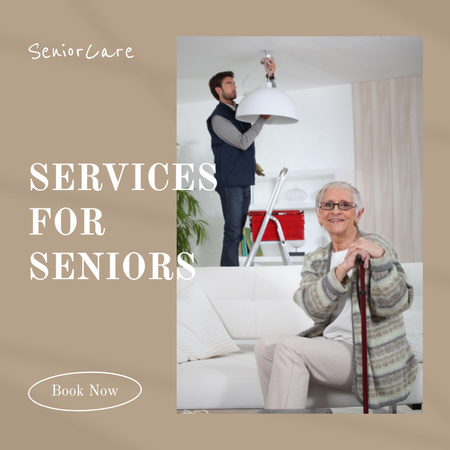Repair Services for Seniors Instagram Modelo de Design