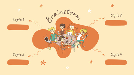 Cute Illustration Of Brainstorm Mind Map Design Template