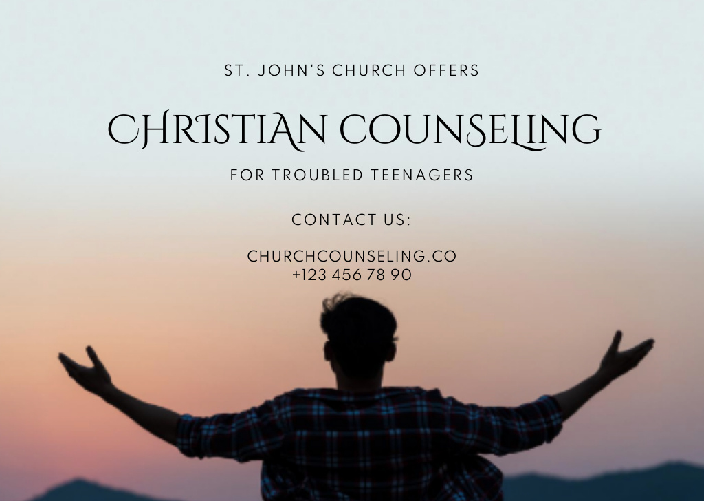 Essential Christian Counseling for Trouble Teenagers Flyer A6 Horizontalデザインテンプレート
