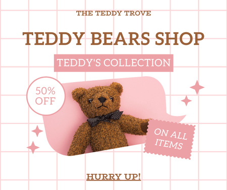 Discount on Teddy Bear Collection Facebook Design Template