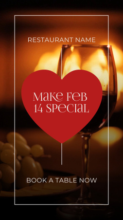 Plantilla de diseño de Promoción especial de restaurante para el día de San Valentín Instagram Video Story 