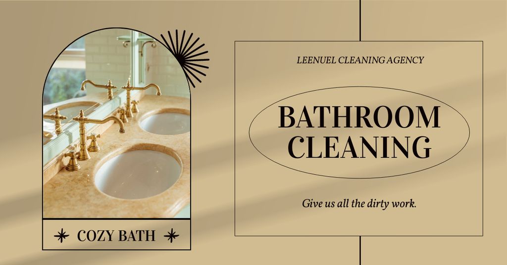 Bathroom Cleaning Offer with Wash Basin Facebook AD Tasarım Şablonu