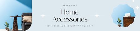 Ontwerpsjabloon van Ebay Store Billboard van Home Accessoires Sale Blauw Minimal