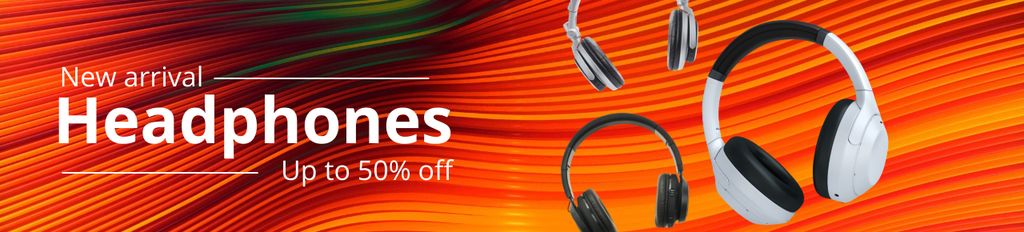 Plantilla de diseño de Discount Offer on New Headphones Ebay Store Billboard 