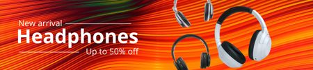 Discount Offer on New Headphones Ebay Store Billboard Design Template