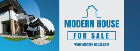 Ontwerpsjabloon van Facebook cover van Comfortable Modern House For Sale