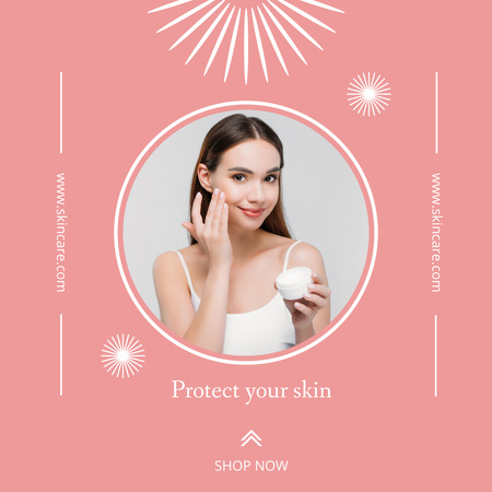Template di design Proposta per la cura della pelle con una giovane donna Instagram