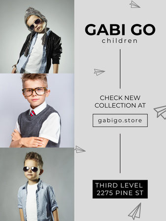 Ontwerpsjabloon van Poster US van Children clothing store with stylish kids