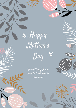 Platilla de diseño Happy Mother's Day Greeting With Bright Illustration Postcard A6 Vertical