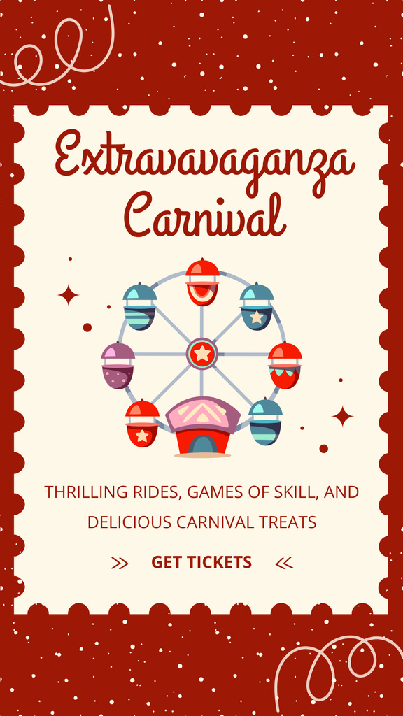 Extraordinary Carnival With Attractions In Amusement Park Instagram Story Πρότυπο σχεδίασης