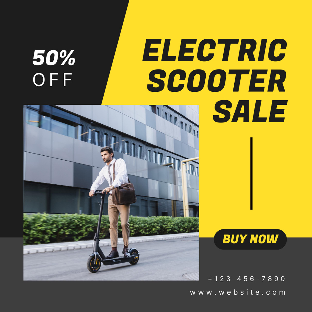 Szablon projektu Urban Electric Scooter At Half Price Offer Instagram