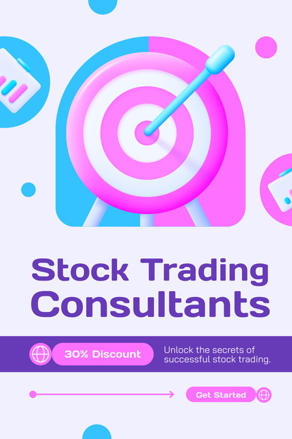 Offering Stock Trading Services with Target Pinterest Design Template
