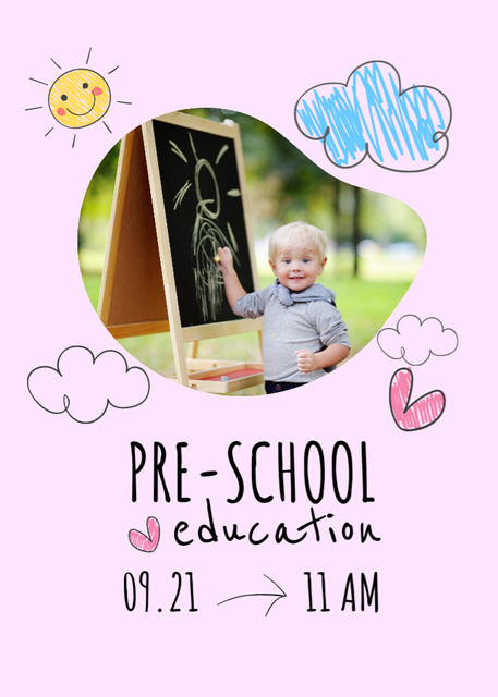 Pre-School Education Promotion Flayer Πρότυπο σχεδίασης