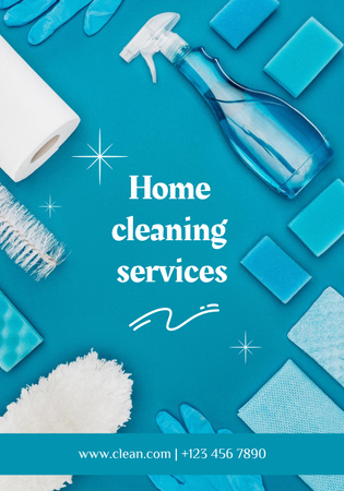 Designvorlage Cleaning Services with Detergent für Poster 28x40in