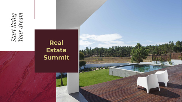 Modèle de visuel Real Estate Summit Announcement with Modern Yard - FB event cover