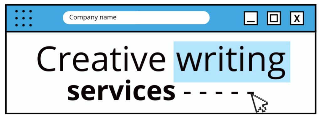 Compelling Writing Services Offer In Blue Facebook cover Šablona návrhu