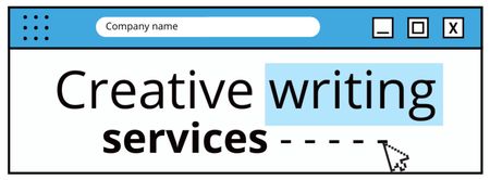 Compelling Writing Services Offer In Blue Facebook cover Design Template
