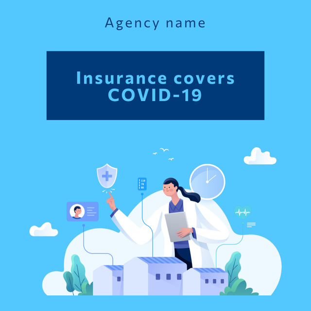 Covid Insurance Ad Instagram Design Template