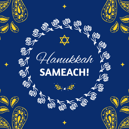 Plantilla de diseño de Happy Hanukkah Wishes Instagram 