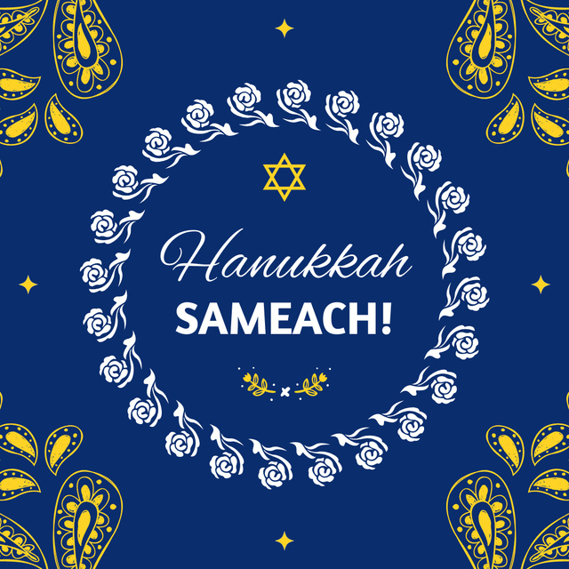 Happy Hanukkah Wishes Instagram Design Template
