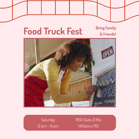 Food Truck Fest para famílias e amigos Animated Post Modelo de Design