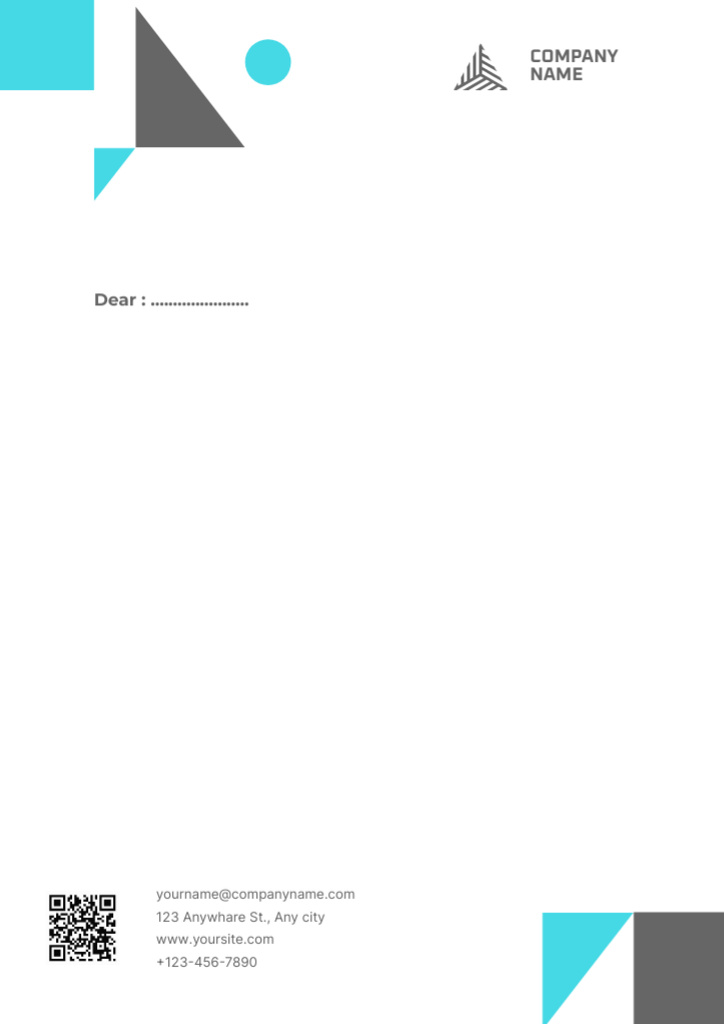 Empty Blank with Triangles and Squares Letterhead Πρότυπο σχεδίασης