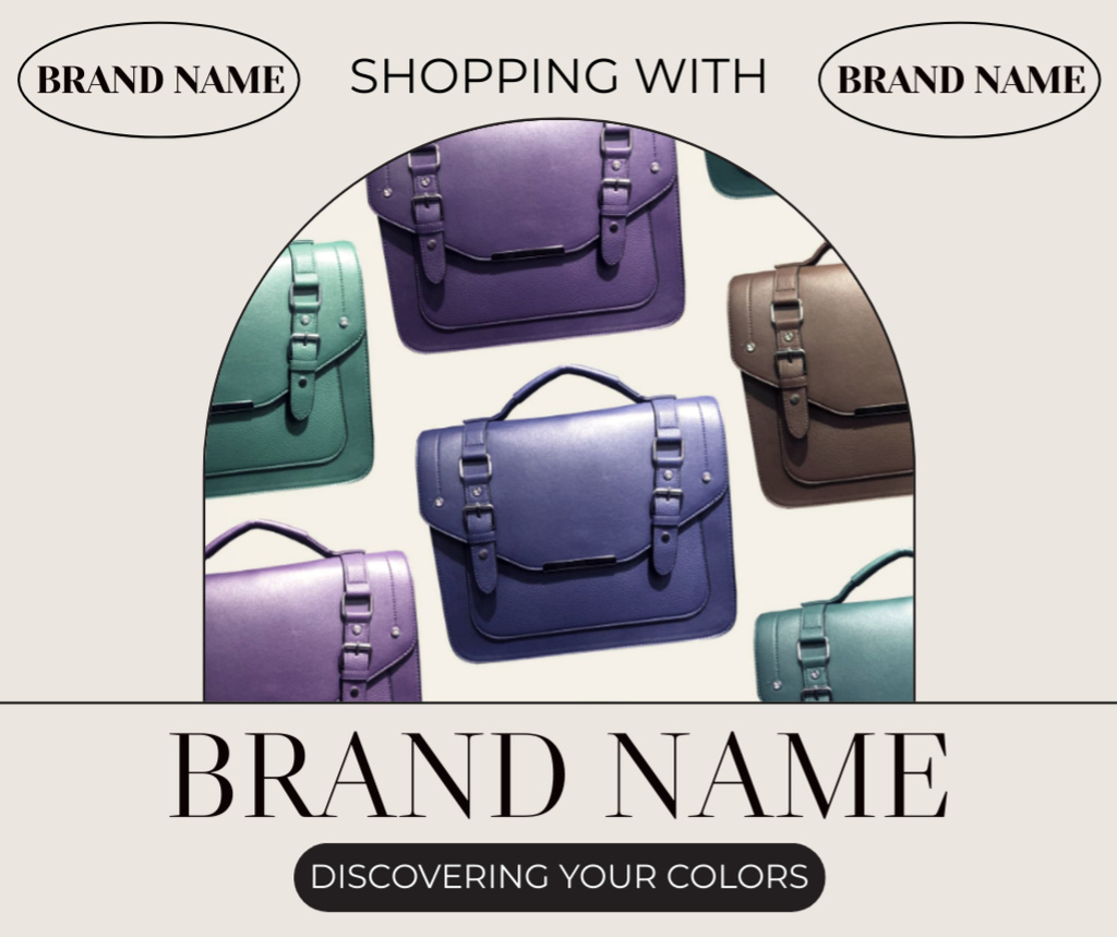 Template di design Stylish Leather Bags Sale Offer Facebook