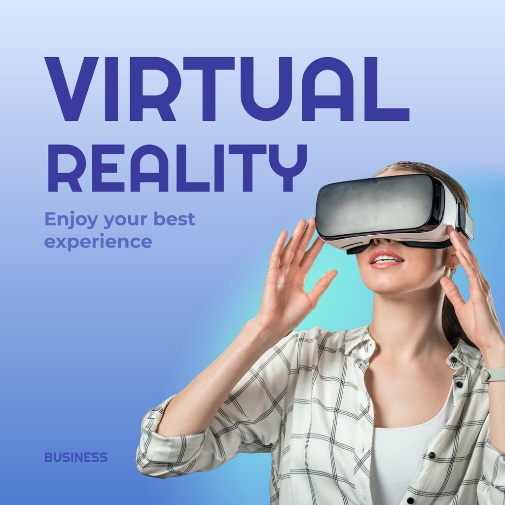 Ontwerpsjabloon van Instagram van Enjoy Virtual Reality With Us