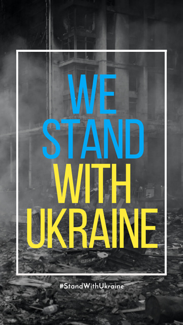 Designvorlage Spreading Information about Standing with Ukraine für Instagram Story