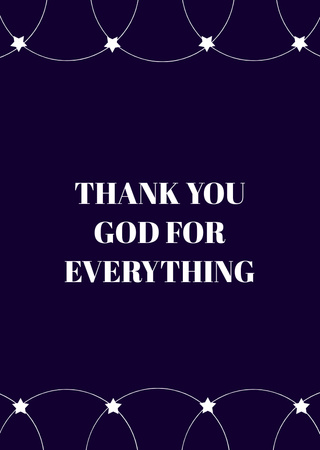 Thank you God for Everything Quote Postcard A6 Vertical Design Template