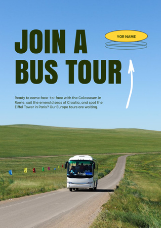 Plantilla de diseño de Bus Tour Announcement Newsletter 