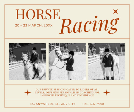 Stunning Horse Racing With Professional Jockey Facebook Design Template