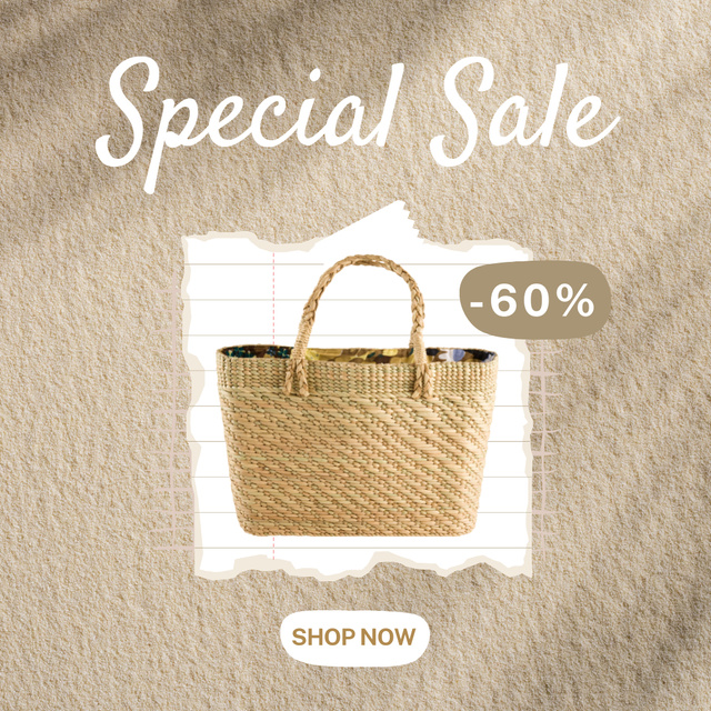 Plantilla de diseño de Beach Bag Special Sale Instagram 