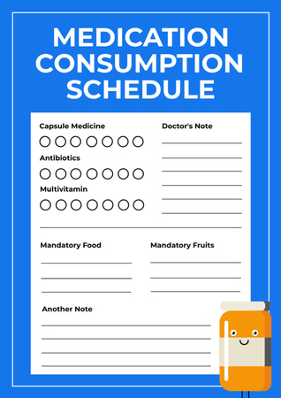Medical consumption blue Schedule Planner Design Template