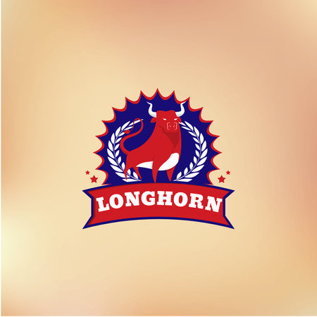 Sport Team Emblem with Bull Logo tervezősablon