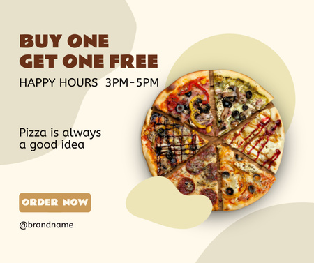 Special Snack Offer with Delicious Pizza Slices Facebook tervezősablon