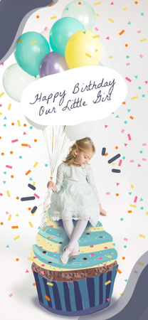 Születésnapi parti a kislánynak Snapchat Moment Filter tervezősablon