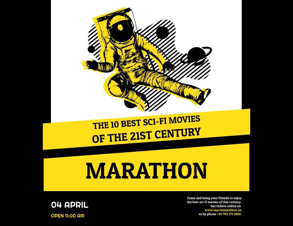 Best Sci-fi Movies Marathon Announcement In Spring Flyer 8.5x11in Horizontal – шаблон для дизайна