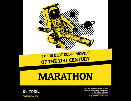 Best Sci-fi Movies Marathon Announcement In Spring Flyer 8.5x11in Horizontal Design Template