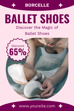 Plantilla de diseño de Gran descuento en zapatillas de ballet Pinterest 