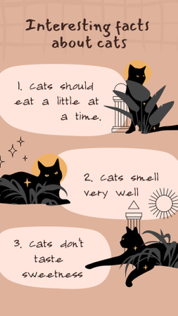 Plantilla de diseño de Interesting Facts about Cats Instagram Story 