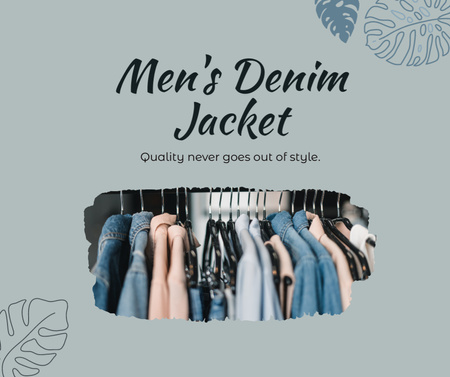 Male Denim Jacket Ad  Facebook Design Template