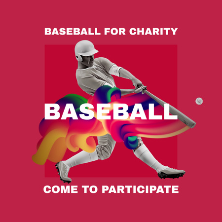 Ontwerpsjabloon van Instagram van Aankondiging honkbalwedstrijd liefdadigheid