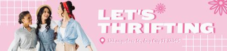 Multiracial women for thrifting pink Ebay Store Billboard tervezősablon