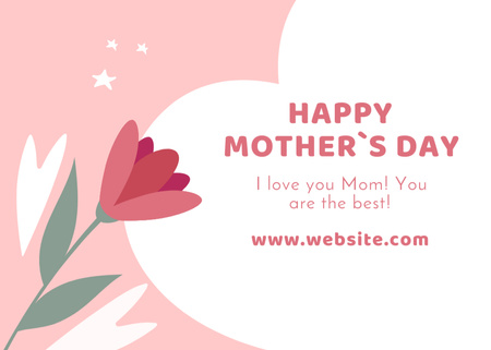Modèle de visuel Salutation de la fête des mères avec illustration de fleur - Postcard 5x7in