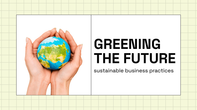Sustainable Business Practices for Business Greening Presentation Wide Πρότυπο σχεδίασης